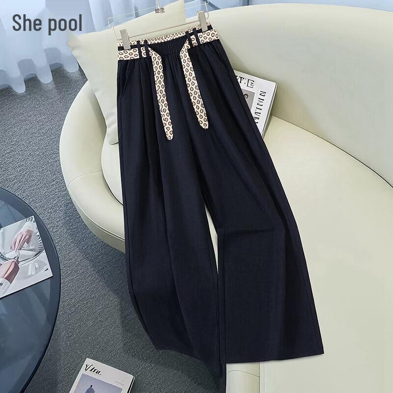 Women s Lyocell Blend Loose Wide-Leg Casual Pants M
