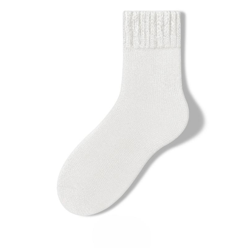 Super Thick Cold-proof Wool Socks for Men, Winter Mid-calf Socks with Fleece and Thickened Warmth, Long Calf Floor Socks