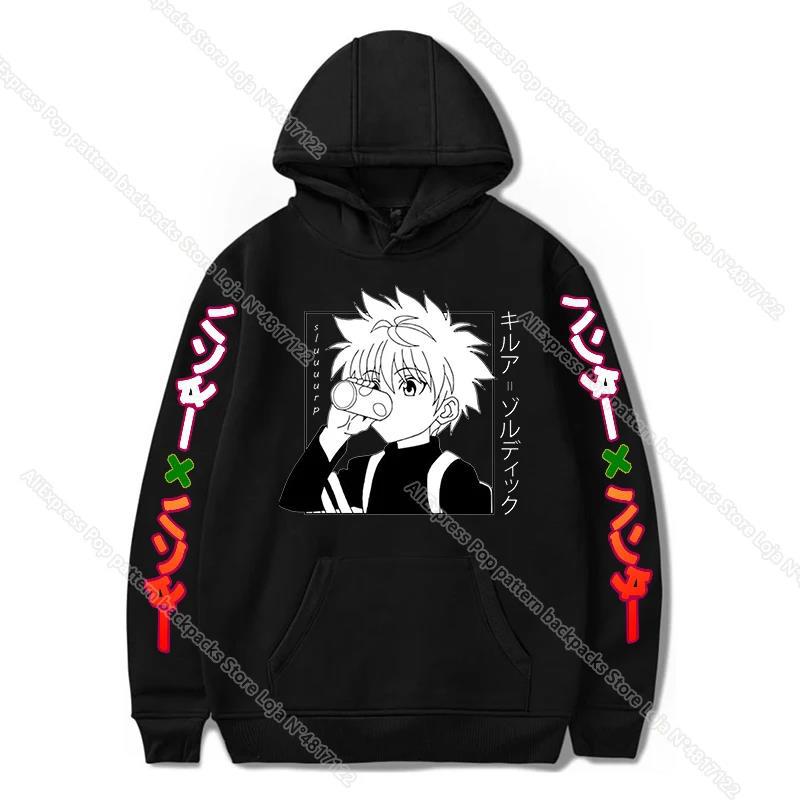 Hunter Killua GON Kurapika Zoldyck Hoodies Print Fashion Sweatshirt Casual Unisex Autumn Winter Fleece Streetwear Tops Male