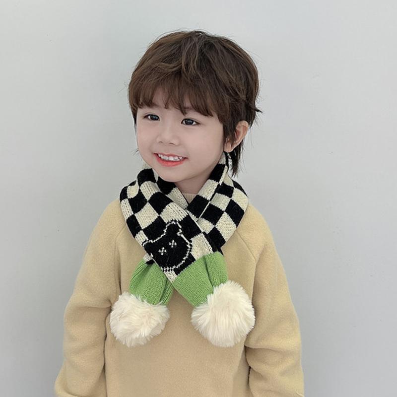 Herbst- und Winter-Warmer Halswärmer für Jungen und Mädchen, gestrickter Kreuzschal