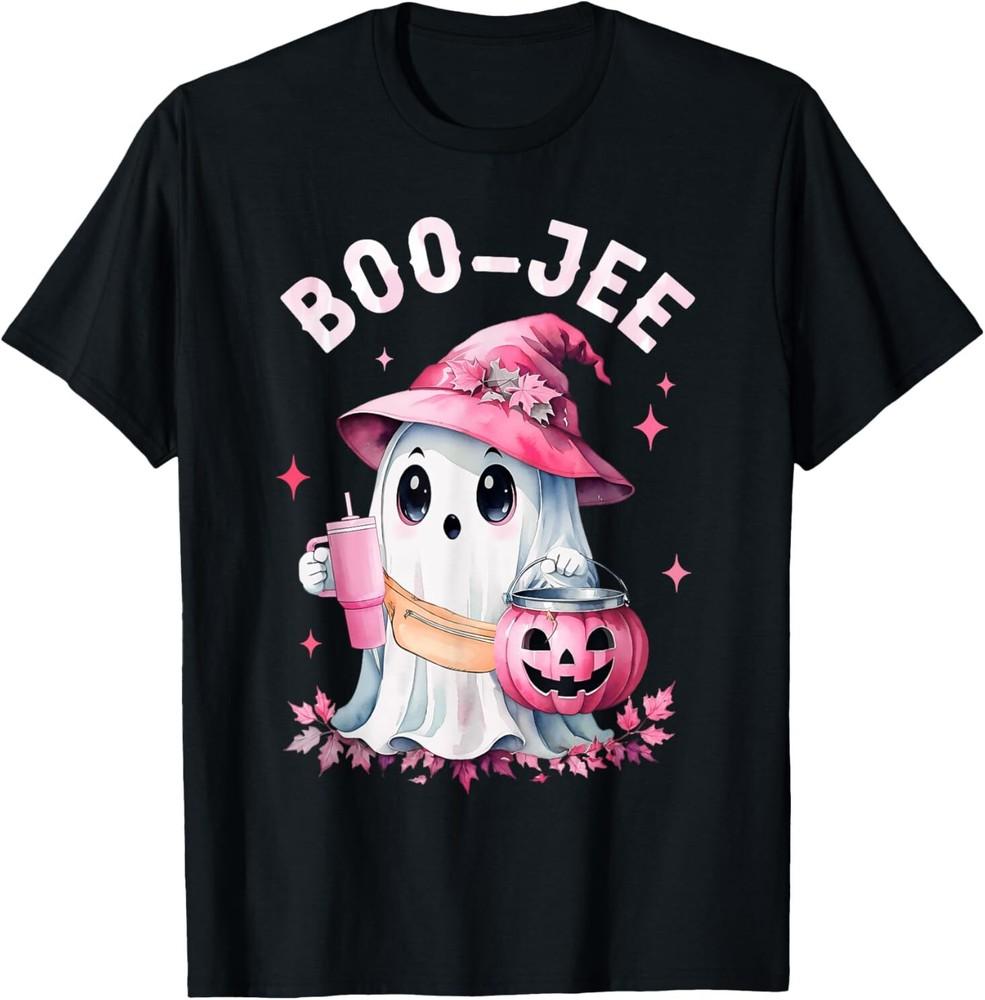 Boujee Boo Jee Spooky Ghost Pink Halloween Pumpkin Costumes T-Shirt