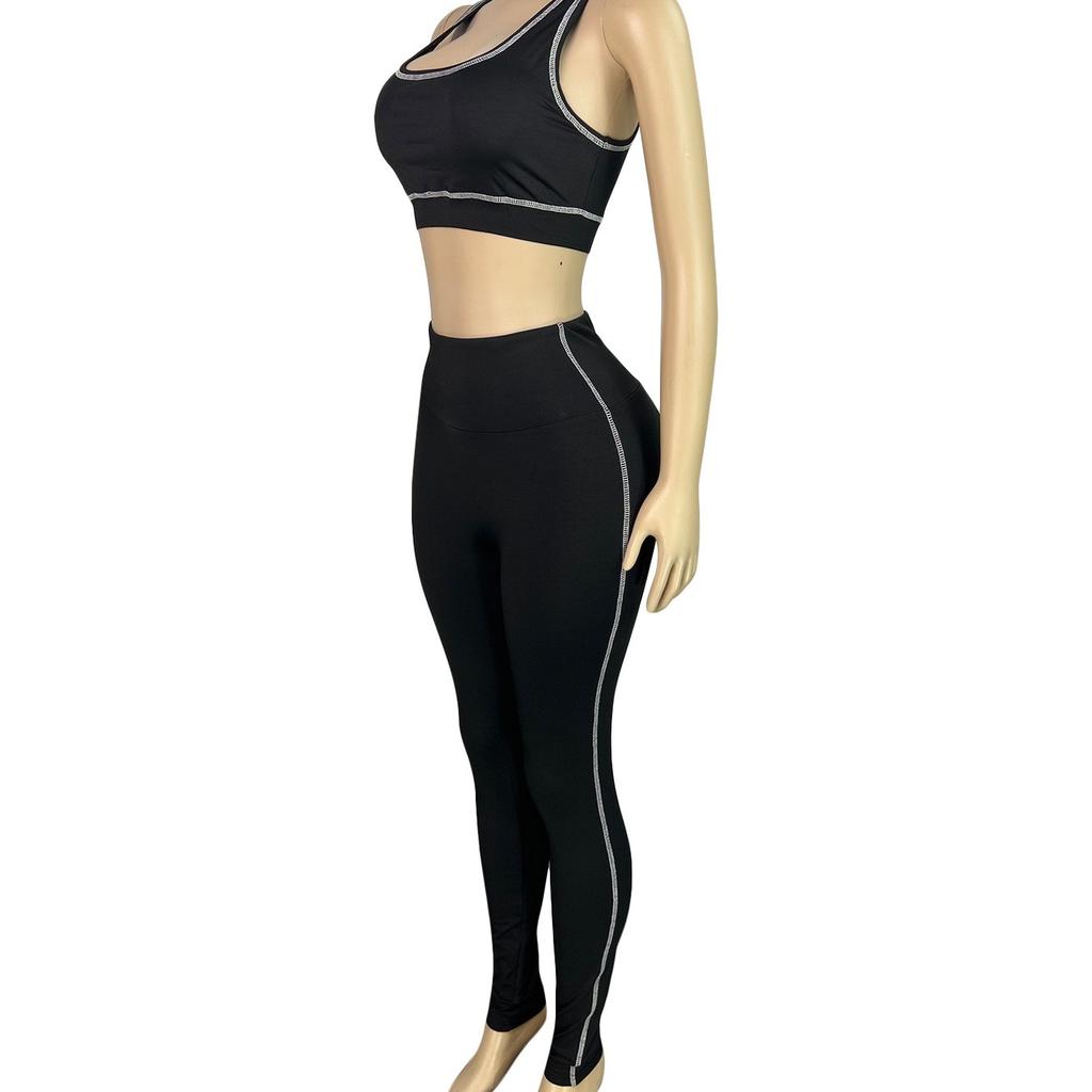 Completo da Donna in Tre Pezzi Set Sportivo Coordinato Giacca con Zip Skinny Top a Canotta Pantaloni a Matita Vita Elastica Slim Casual Primavera 2026