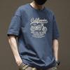 Retro Short Sleeved T-shirt for Men's Summer Fashion Brand Pure Cotton T-shirt with Fashionable Pattern