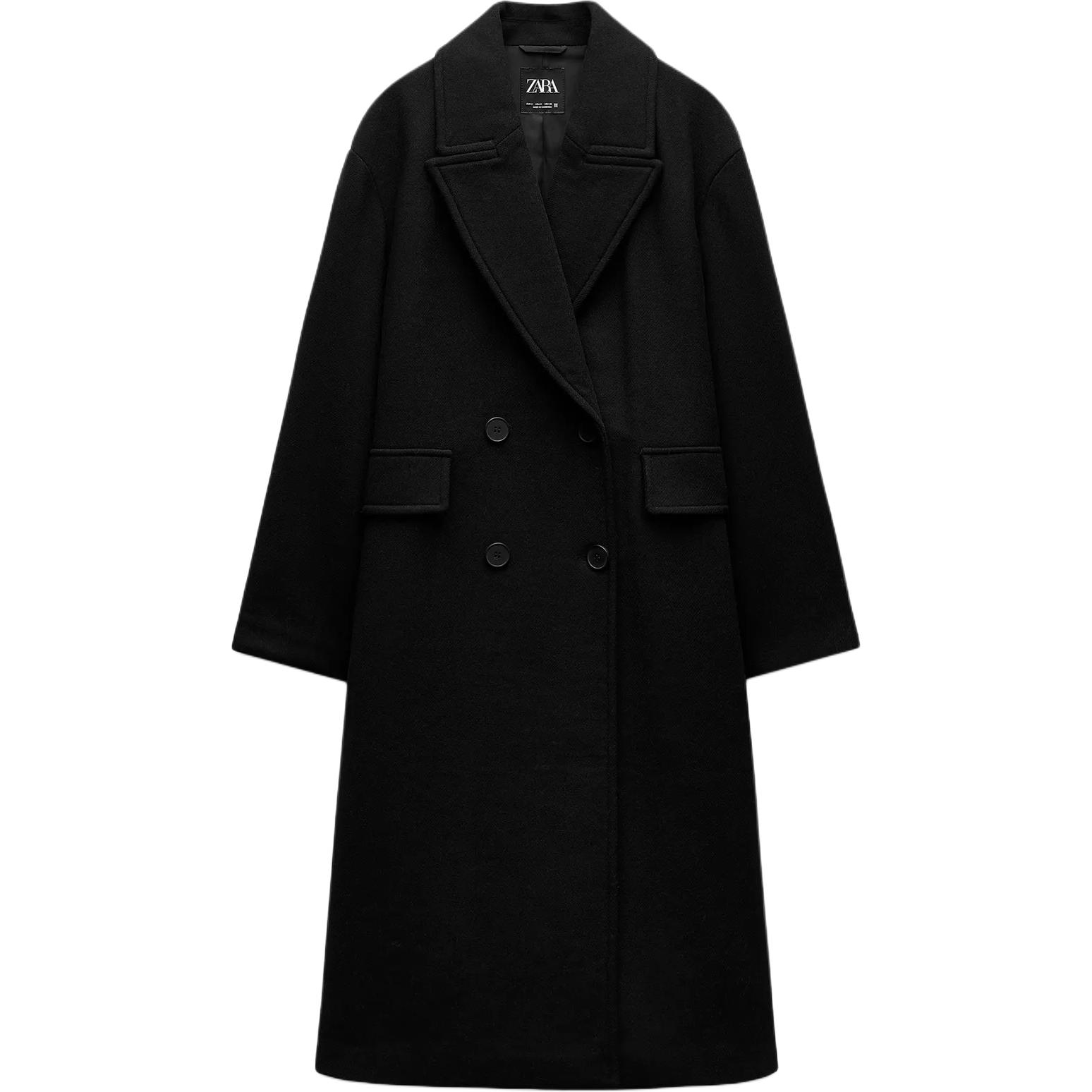 

Zara Solid Color Loose Fit Lapel Long Sleeve Coat Women coats Black 3046345-800 M