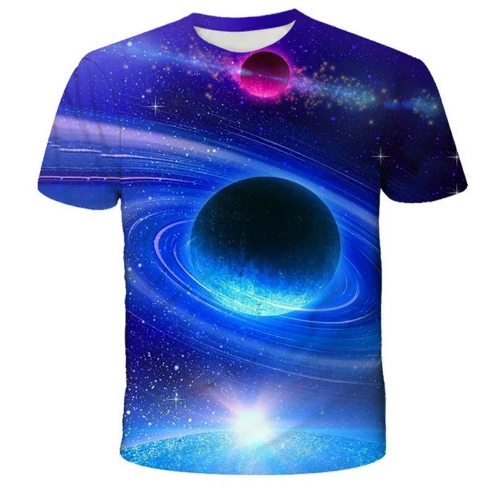 Space Galaxy Planet 3D Print T-Shirts Streetwear Casual Men Women Fashion Short Sleeve T Shirt O-Neck Kids Tees Tops Clothing