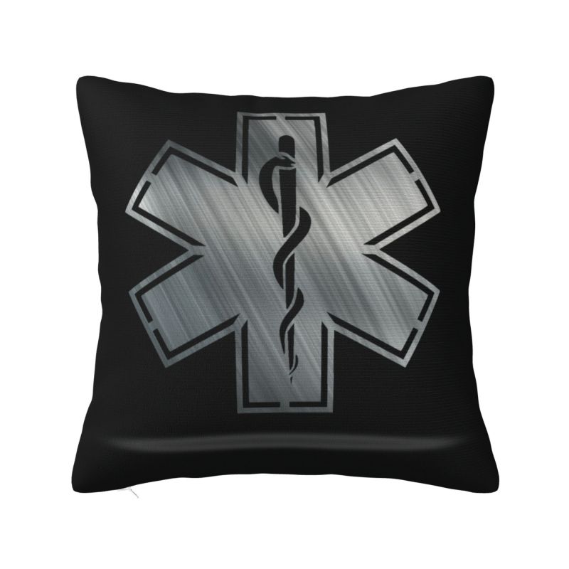 Star Of Life Pillow Case Decoration Luxury Emt Paramedic Medical Cushions for Sofa Square Pillowcase