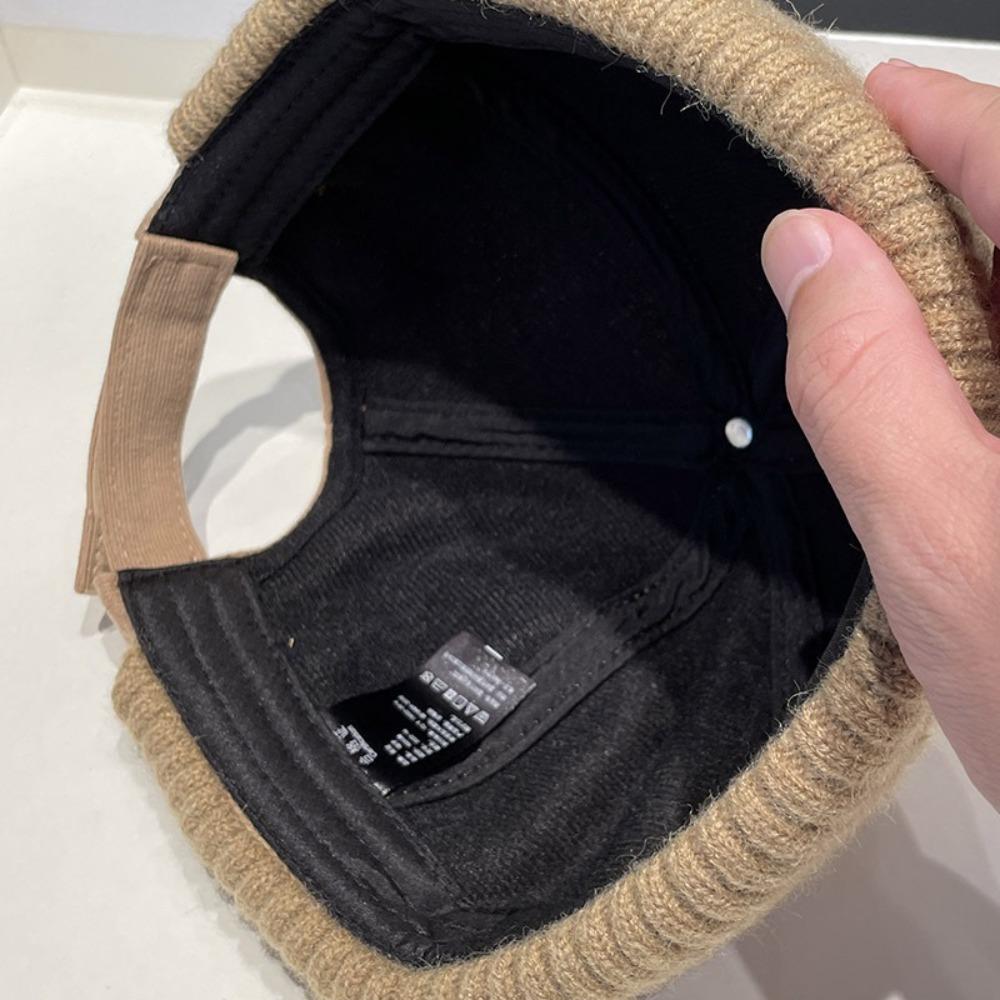 Solid Color Hip-hop Hat Adjustable Melon Skin Caps Casual Brimless Hat  Autumn Winter