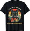 Vintage kinderlose Katzenfrauen Für Kamala Harris 2024 Wahl T-Shirt Herren Damen Tees Oberteil, Größe S-5XL
