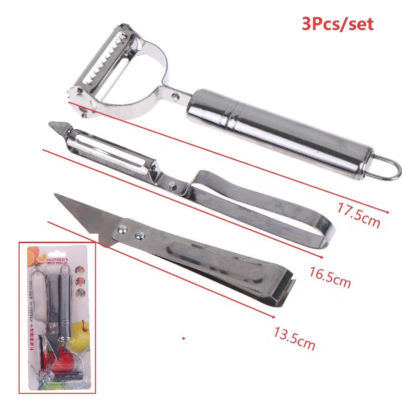 1/3Pcs Stainless Steel Vegetable Peeler Set Multifunctional Fruit Slicer Cutter Tools Potato Carrot Grater Julienne Peeler