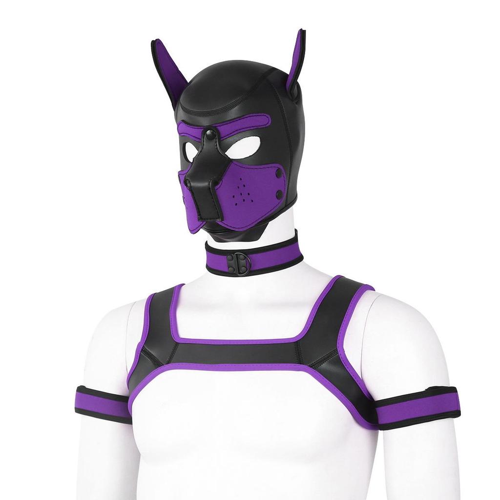 Erotic Adult Toys Set: Dog Headgear, Armband, Chest Strap, Neck Collar, Costume Props