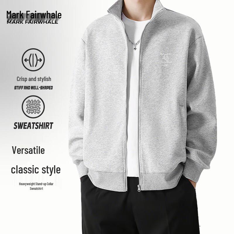 

Mark Fairwhale Men s Stand Collar Zipper Cardigan Sweatshirt 2XL