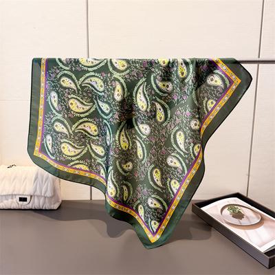 Retro Cashew Nut Simulation Silk Square Scarf Shawl Versatile Scarf High-end Neck Small Square Scarf Headscarf Silk Scarf Women