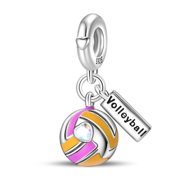 Copper Volleyball Baseball Badminton Golf Sports 3Mm Charms Beads Pendants Birthday Party Fine Diy Jewelry Gifts