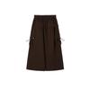 Elva' Island Women's High-Waisted Cargo Midi Skirt