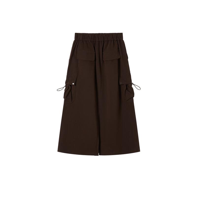 Elva' Island Women's High-Waisted Cargo Midi Skirt
