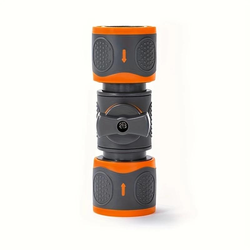 

1PC Double-End Quick Connect with Shutoff Valve - Universal Garden Hose Adapter for Spray Guns & Watering