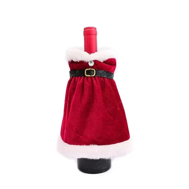 

Креативный милый рождественский чехол для винной бутылки, золотое бархатное платье, чехлы-рукава для винных бутылок, Санта, снеговик, рождественская вечеринка, декор для обеденного стола