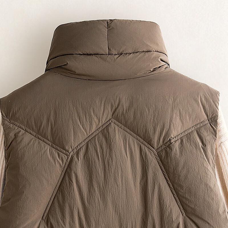 Damen Weste mit Stehkragen, mittellang, 90% Daunen