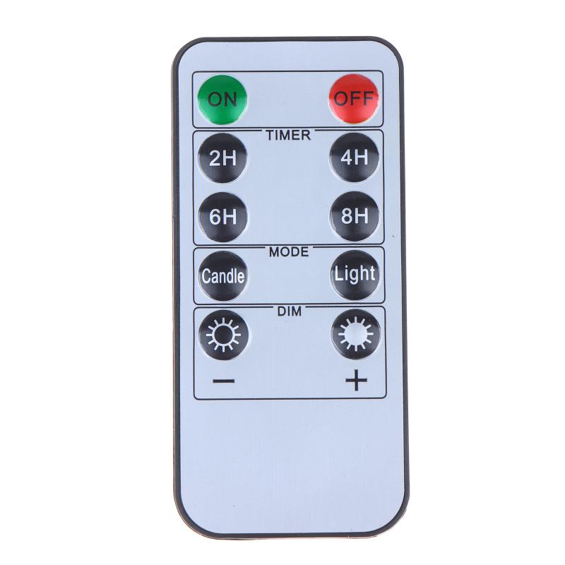 10-Key Battery Powered LED Candle Remote Control Timer Adjustable Illumination for Restaurant Ambience Decor