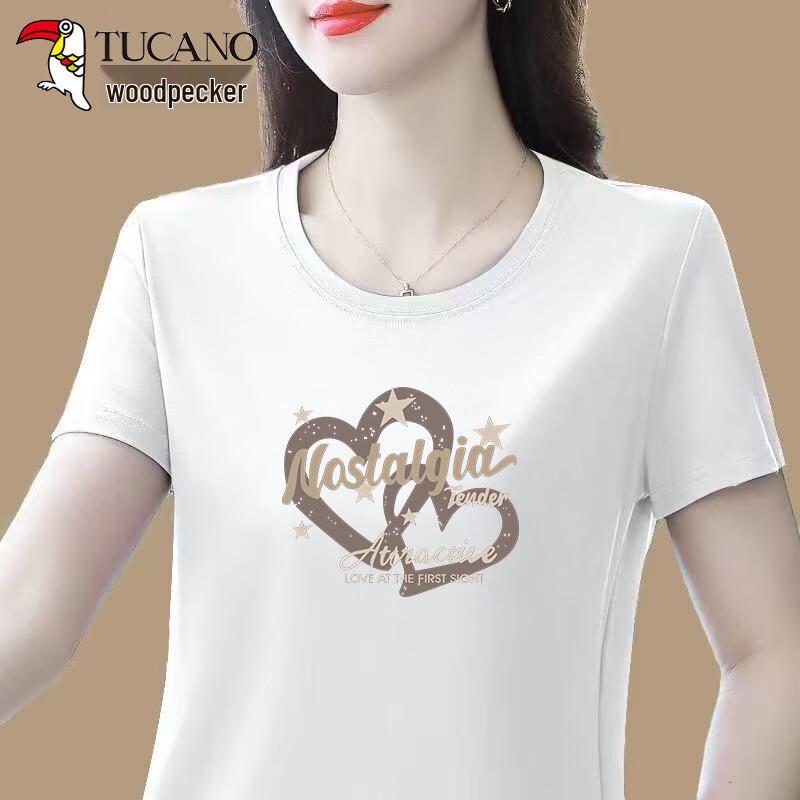 Woodpecker Women s Summer Round Neck T-shirt L