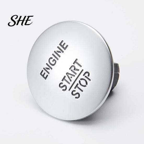 Easy Install Start Switch Engine Stop Button for Mercedes Benz, Car Push Scratch-resistant Starter Switch, Button, Replacement Accessory Durable