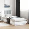 VidaXL Bed Frames with Headboard, Single Bed with Slat Base, Adult Bedroom Bed, Modern, White 100x200 Cm 3209933