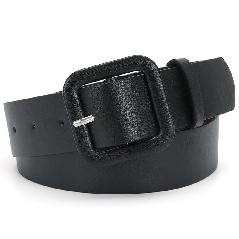 

Stylish Leather Pu Womens Belt With Square Buckle Available In Assorted Candy Colors чорний