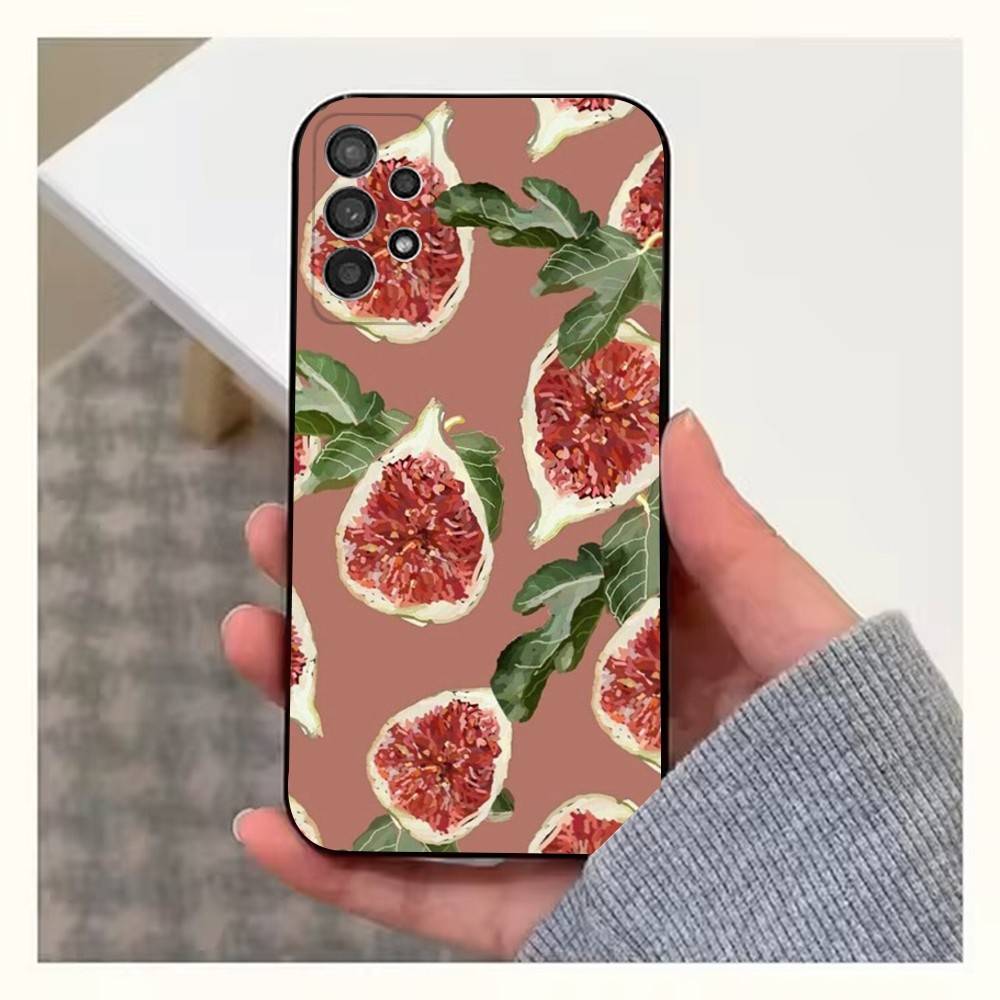 Fruit P-Painting Case For Samsung S10,Plus,S9,Ultra,S24,S21,S20,S23,FE,S22,S25,Lite,Soft Silicone Black