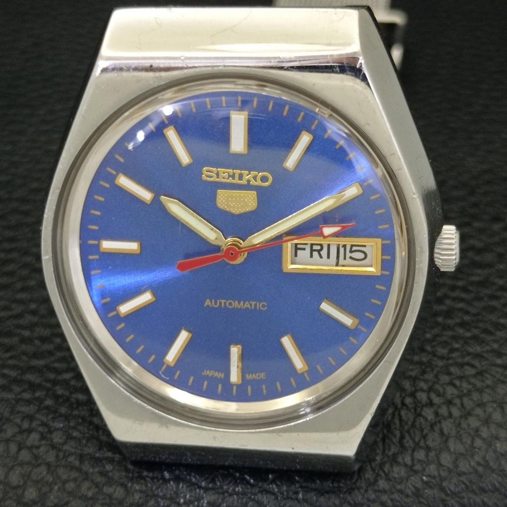 AUTOMATIC VINTAGE SEIKO 5 JAPAN 6309A MENS BLUE COLOR DIAL WATCH a702622-1 R209-a702622