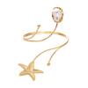 Elegant Irregular Imitation Pearl Cuff Bracelet for Women Boho Starfish Upper Arm Bangle Beach Adjustable Party Jewelry Gift