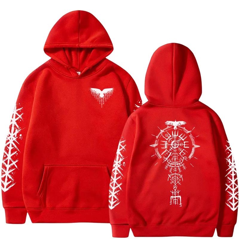 Ancient Viking Raven Print Hoodie Male Daily Casual Fashion Sporty Coats 2025 Autumn New Arrival Men's Sweatshirt High Quality