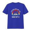 Leveled Up To Dad Of 2 Two Retro Video Game Controller T Shirt Fathers Day Gaming Expecting vintage Washed Soft Comfortable
