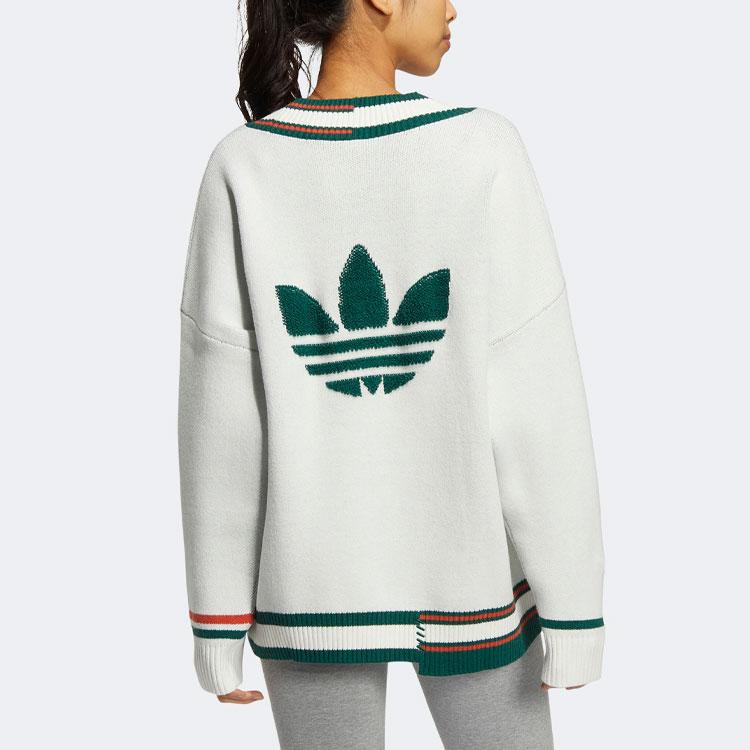 adidas Originals Women's Varsity V-Neck Knit Sweater White Female HS9521
