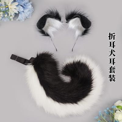 A Handmade Plush Animal Ear Headdress Accessory Holiday Cosplay Dalmatian Fold Ear Dog Ear Headband