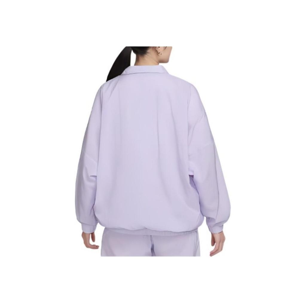 Nike Sportswear Essential Logo Print Casual Woven Jacket Women Jackets Light-Purple DX5865-511