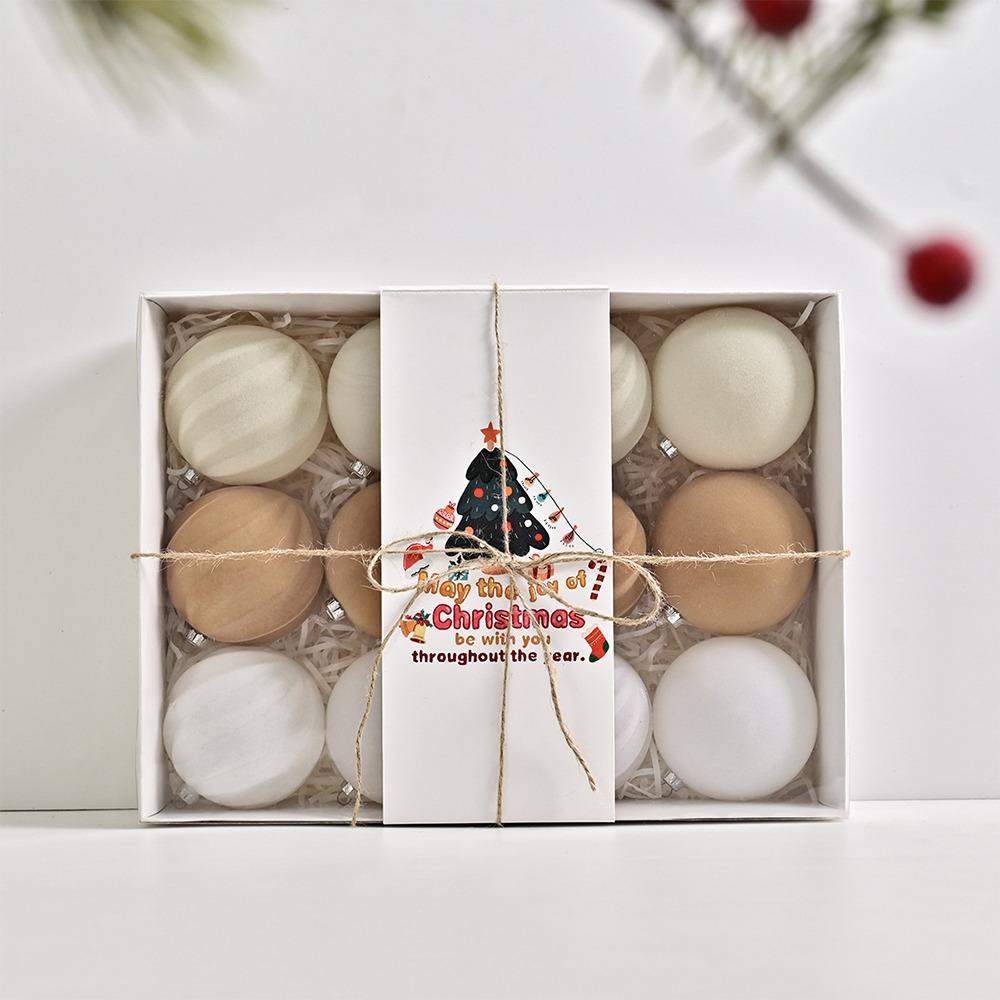 Plastic Flocking Christmas Ball Ornaments Shatterproof Christmas Spheres Pendant  Party Favors