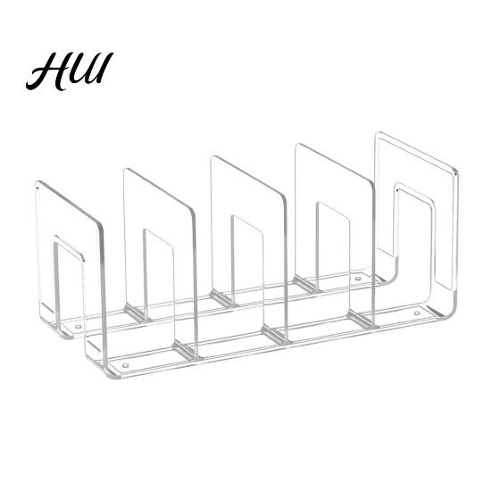 Multi-tier Book Display Rack Bookshelf Acrylic Material Multi-layer Design Transparent Bookcase Vertical Stationery Storage Office Organizer