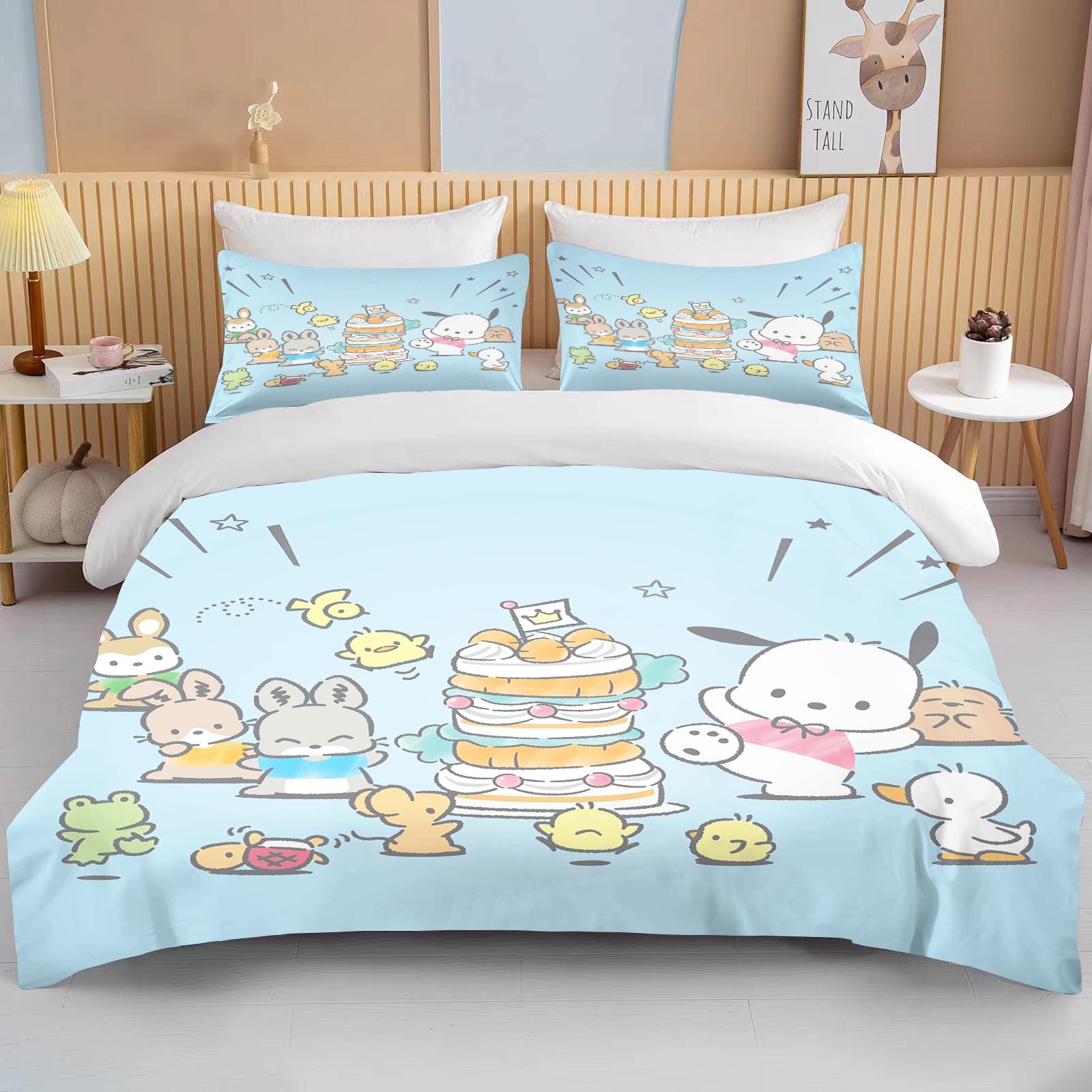 

Pochacco 3D Print Bedding Sets Comforter Quilt Bed Cover Duvet Cover Pillow Case 2-3 Pieces Sets Kids Adult Bedroom Decor EU Double 200x200cm