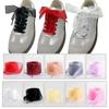 1 Paar Dames Zachte Casual Platte Veters voor Sneaker 2.5CM Breed Schoenenaccessoires Schoenveters Zijde Satijn Lint Schoenveters