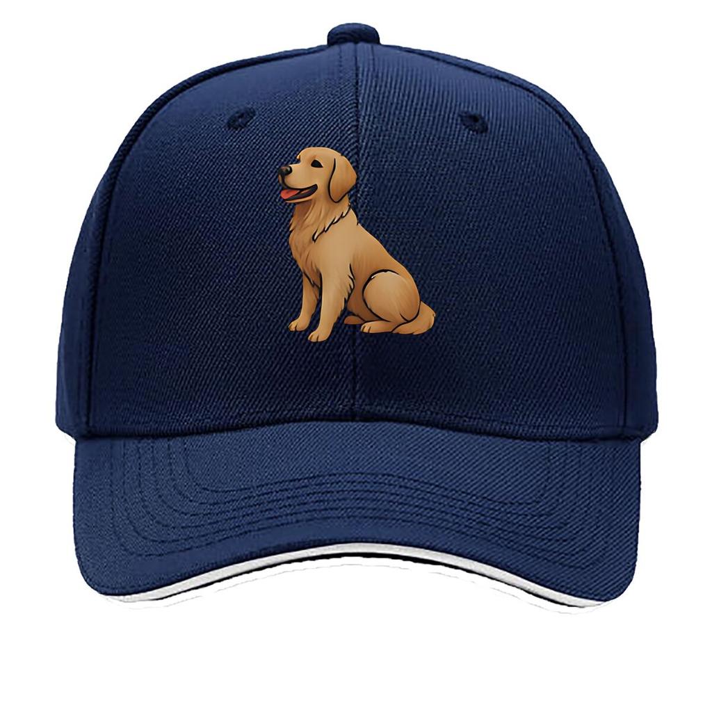 Cartoon Golden Retriever Resin OrnaUnisext Hip Hop Hat Fashion Outdoor Sports Sandwich Baseball Cap