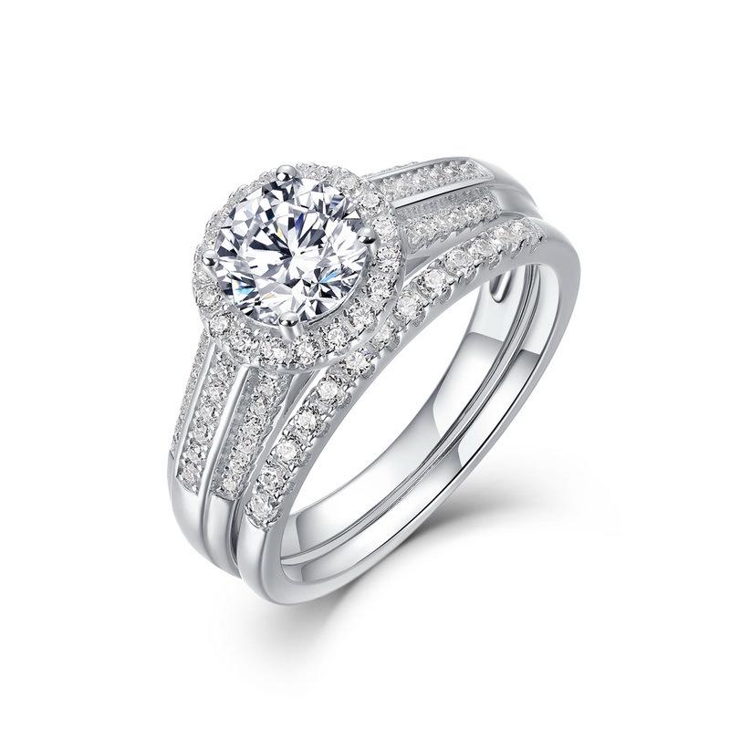 

Elegant 1-Carat Moissanite Ring, S925 Sterling Silver Wedding Band, Versatile Luxury Proposal Gift US Size 7