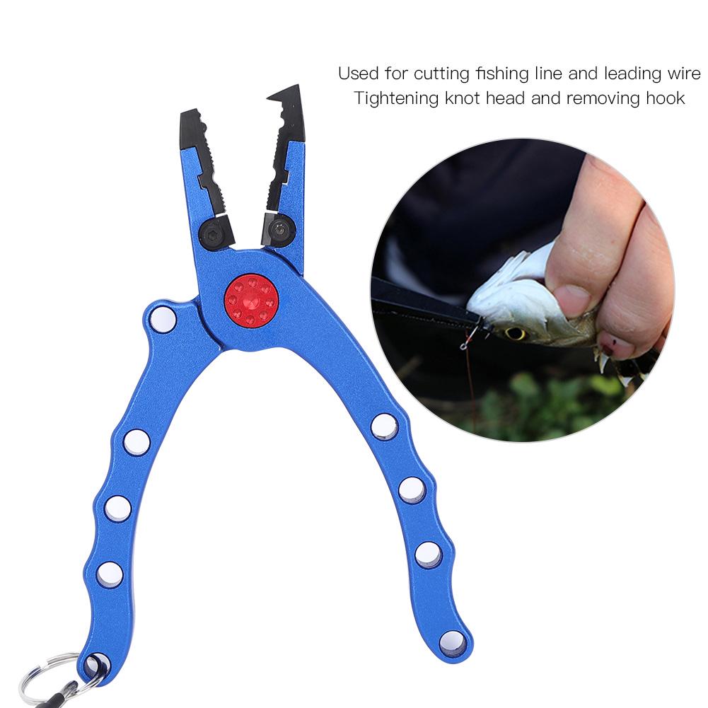 Aluminium Alloy Opening Ring Fishing Pliers Scissors Line Cutter Hook Remover Tool with Storage Bag