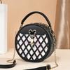 NICOLE & DORIS Women's Mini Shoulder Bag, Round Crossbody Bag, Small, Lightweight, Waterproof, Leather, 2-Way, Cute, Popular, Stylish, Off-White