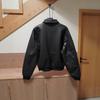 Pingti-European and American men's clothing retro lapel collar black jacket/loose imitation leather jacket brown coat