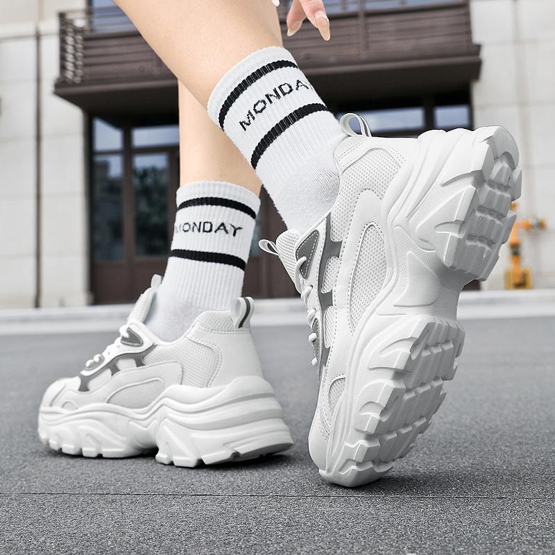 MCTIN Damen-Schuhe, klobige Schuhe, lässige Sportschuhe, dicker Boden, Plateau-Sneaker