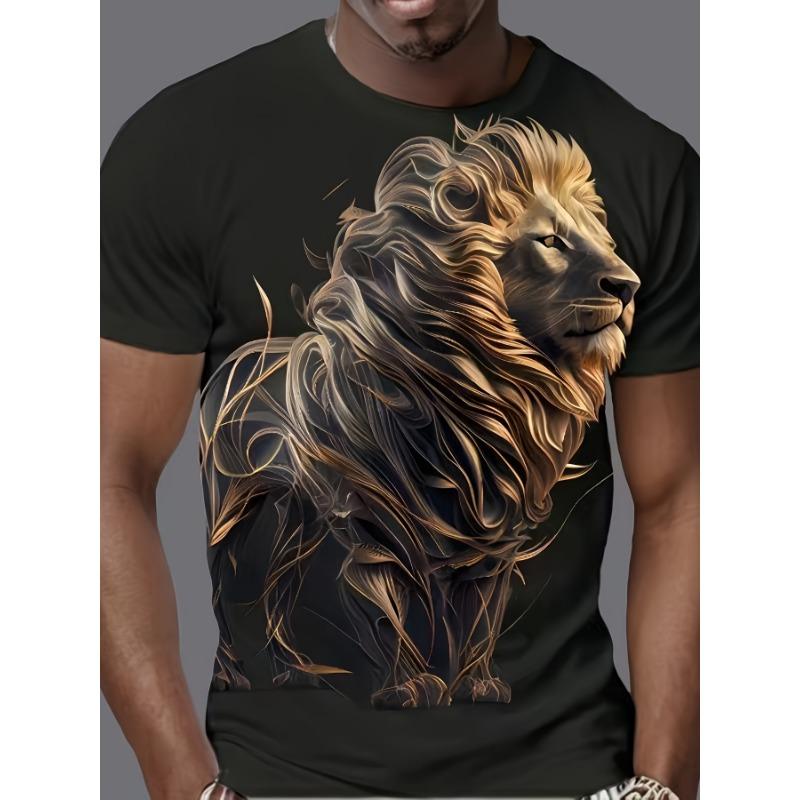Men's 3D Pattern Printed Crew Neck T-Shirt - Summer Casual Plus Size Short Sleeve Top