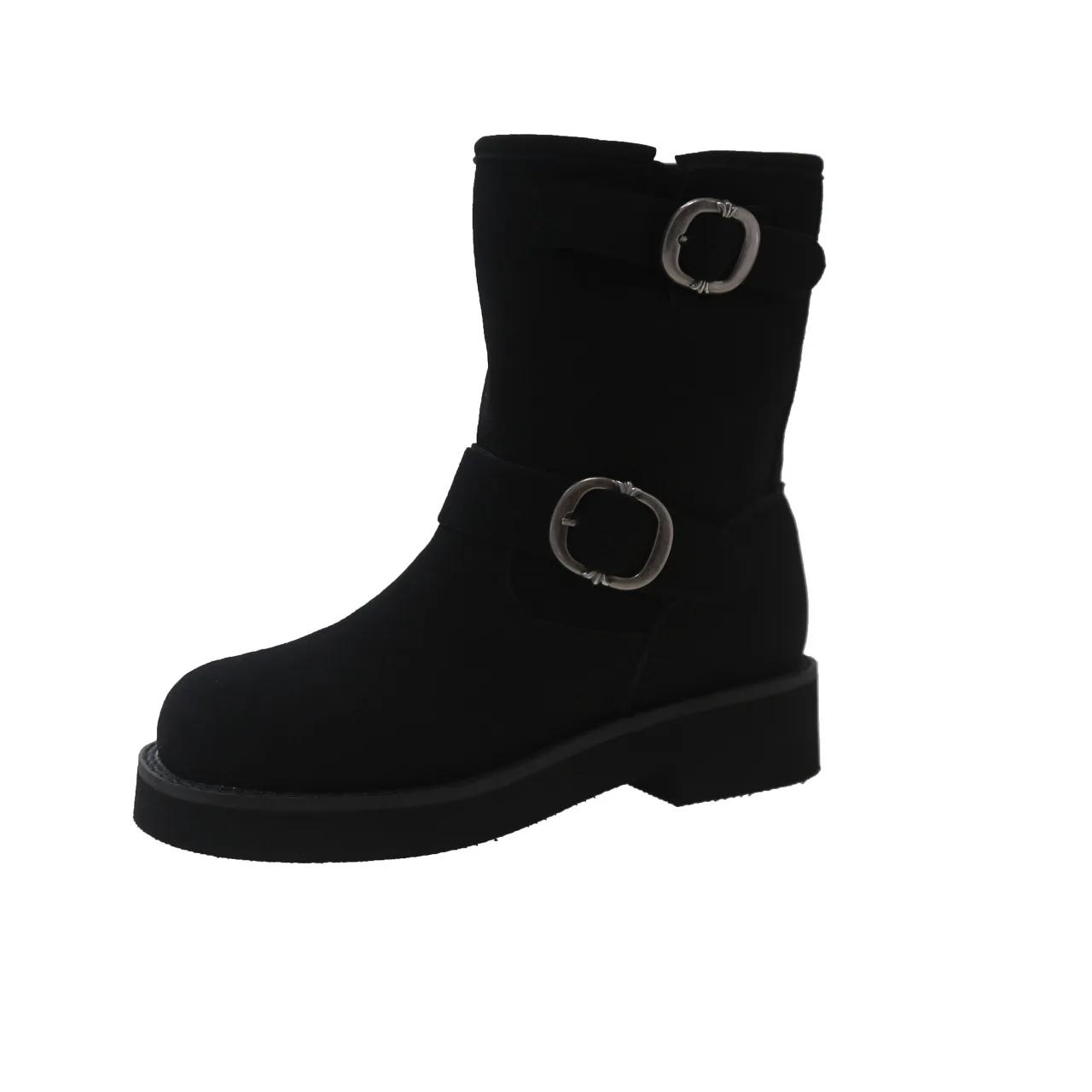 

Модные женские ковбойские сапоги на платформе, женские осенние рыцарские сапоги, модные ботильоны на среднем каблуке, женские ботильоны в стиле ретро, короткие, современные 35 чёрный