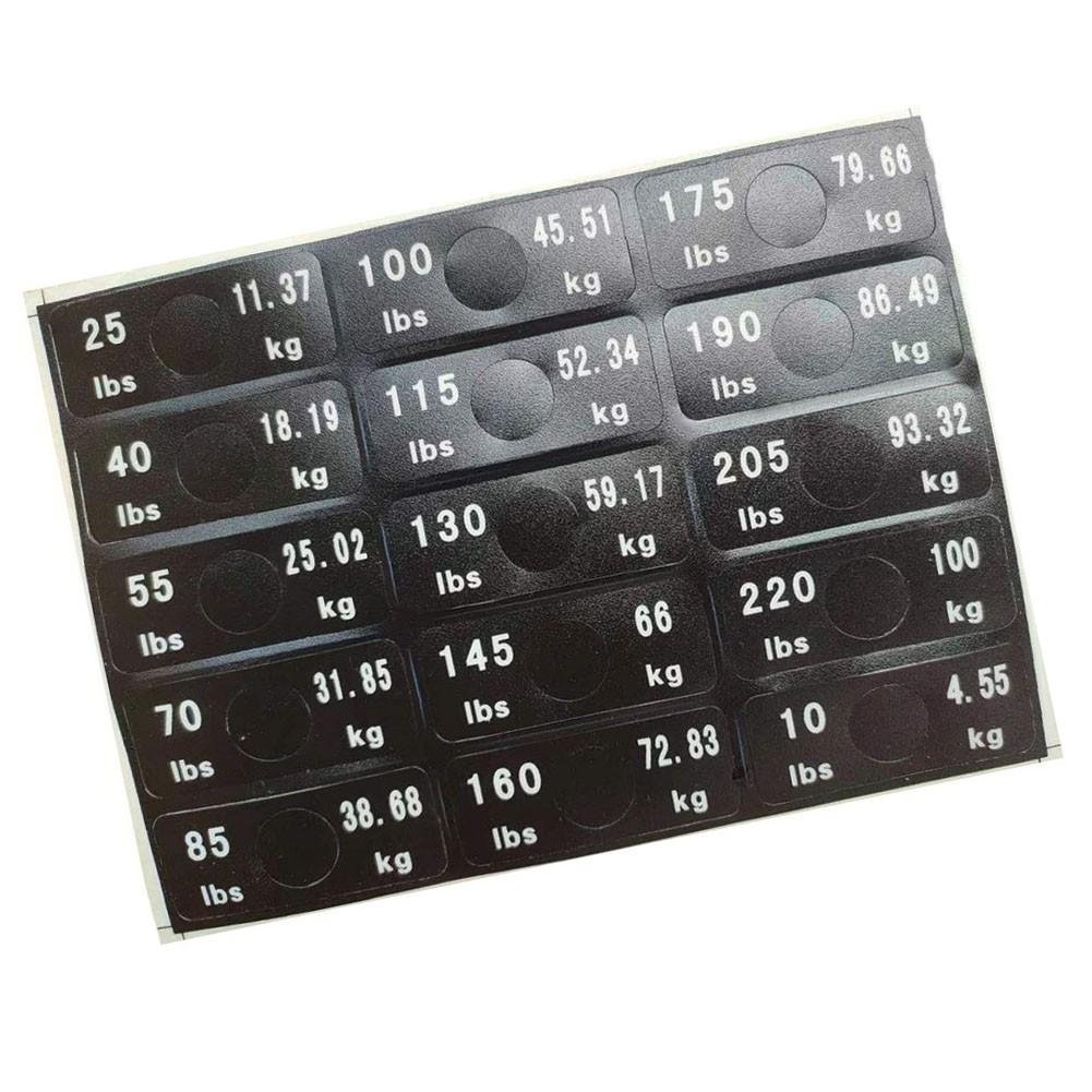 Gym Weight Plate Stickers for Easy Weight Identification and Organization
