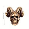 Goat Horn Skull Head Brass Knife Beads DIY Keychain Accessories Woven Lanyard Pendants Jewelry Punk Bracelets Charms