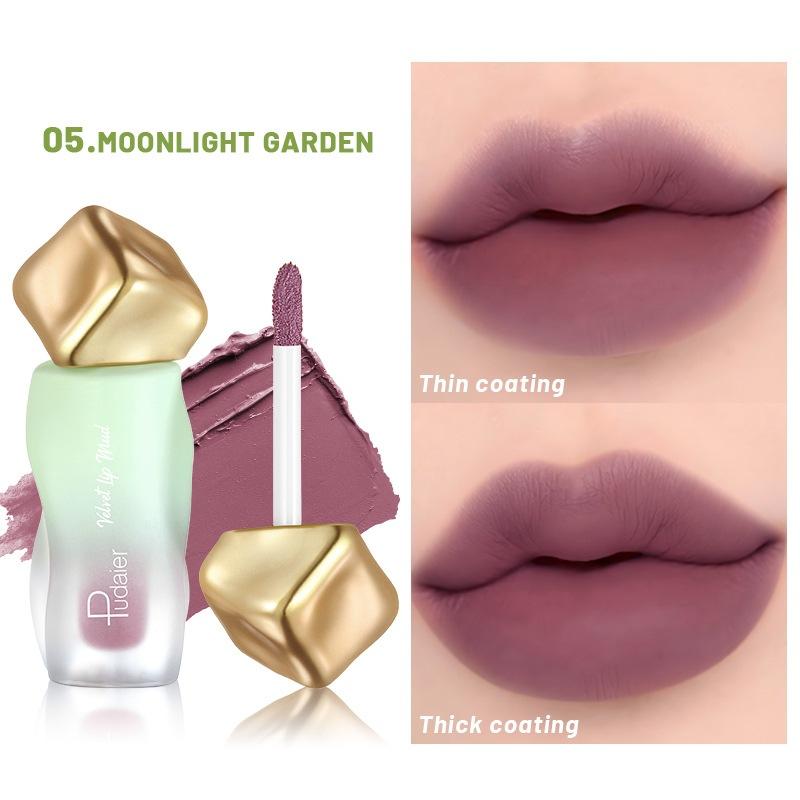 

Матовый бархатный блеск для губ, Стойкий Водостойкий Нелипкий, Гладкий и Легко Наносится, Не размазывается, Увлажняющая кремовая формула